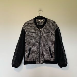 Heartloom white black flecked full zip wool blend Naomi jacket
